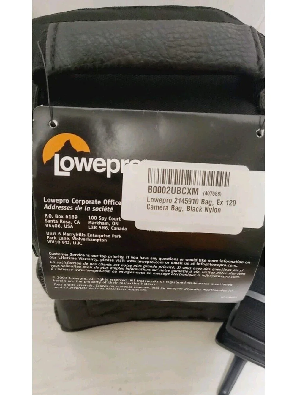 Lowepro EX 120 Camera Camcorder Bag - Black Nylon - NEW
